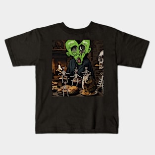 watercolor zombie heart with groundhog and demons Kids T-Shirt